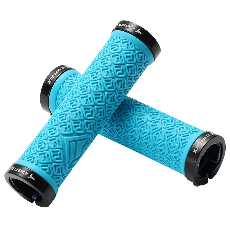 Corki Mountain Bike Grips,Double Lock on Locking Bicycle Handlebar Grips for MTB,Downhill - Image 1